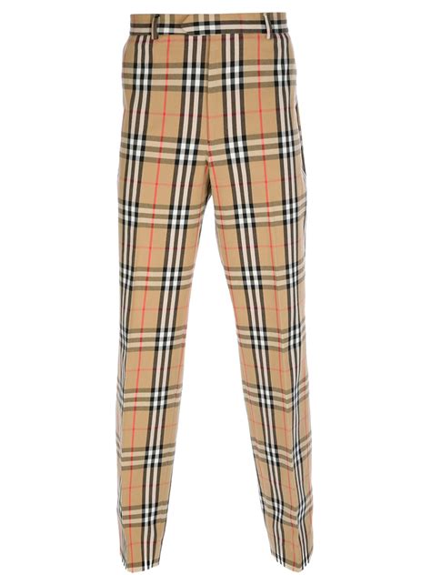 burberry uomo pantaloni|burberry check panel trousers.